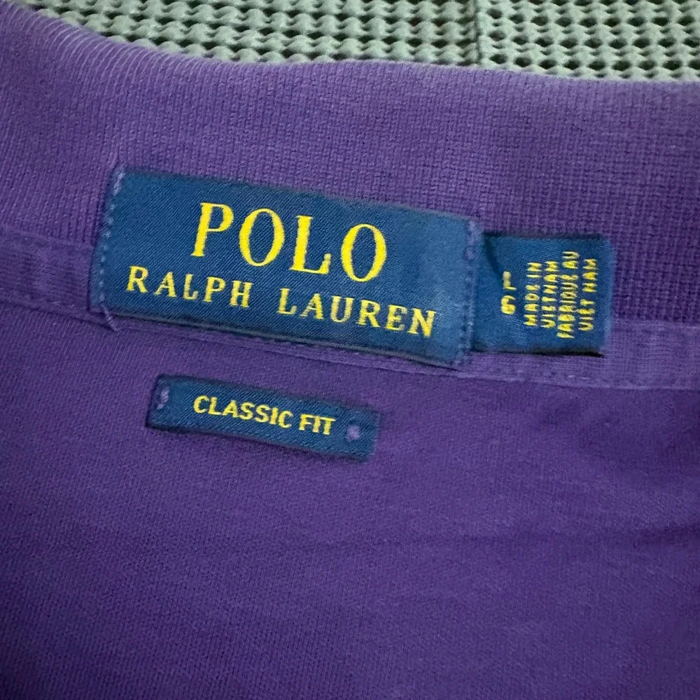 Polo Ralph Lauren Mens Classic Fit Purple Short Sleeve Pony Logo Polo Shirt L